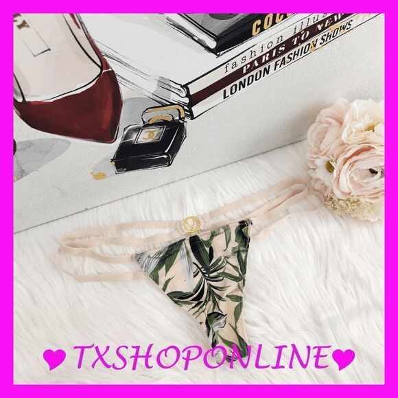 ❣️👙{Victoria's Secret} Strappy thong panty gold hardware logo 👙❣️NWT - Picture 1 of 4